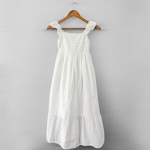 Cat & Jack White Lined Cotton Gauze Style Dress Kid Girl’s Size M (8)